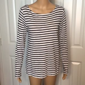 Banana Republic Boatneck Long Sleeve Navy/White